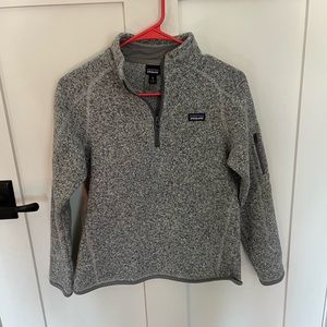 girls XL patagonia quester zip heather grey size 14